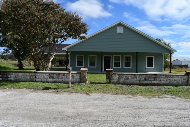 view of front of home featuring covered porch