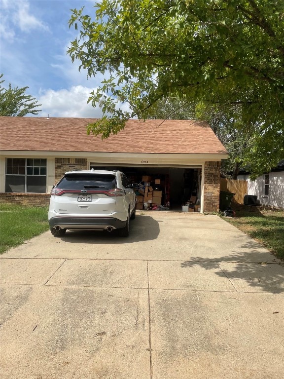 exterior space featuring a garage