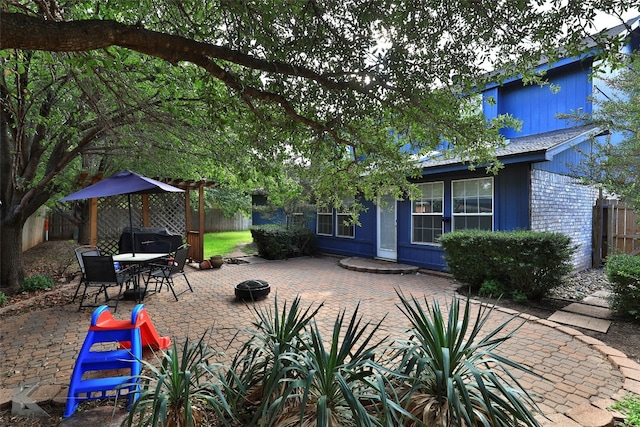 view of patio / terrace featuring area for grilling