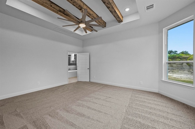 spare room featuring carpet flooring and a wealth of natural light