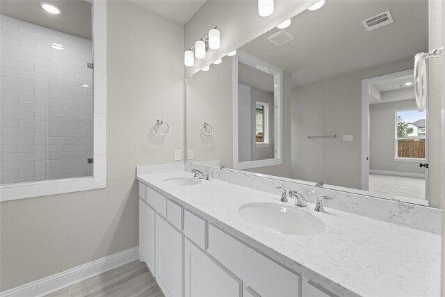 bathroom featuring double sink vanity