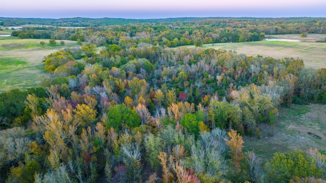 view of aerial view at dusk