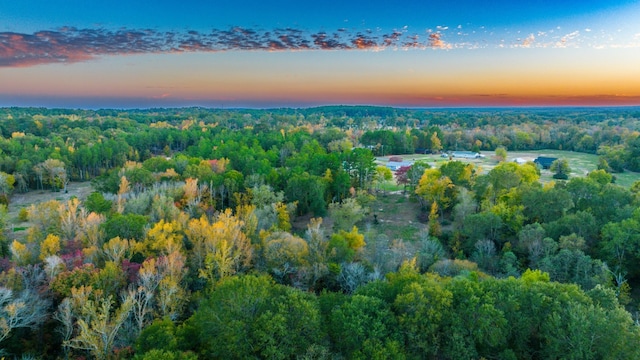 view of aerial view at dusk