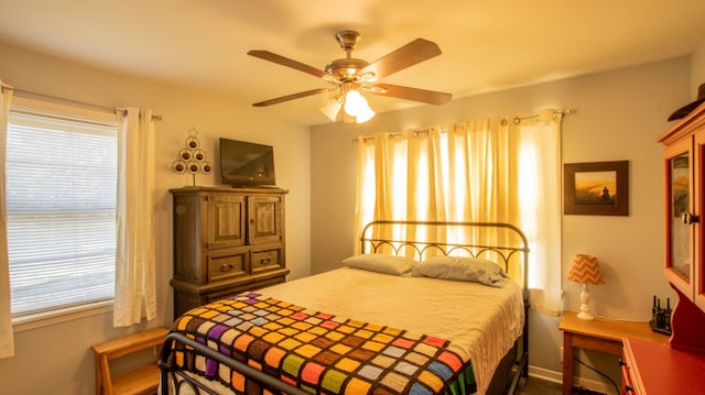 bedroom with ceiling fan