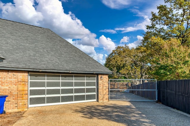 view of garage