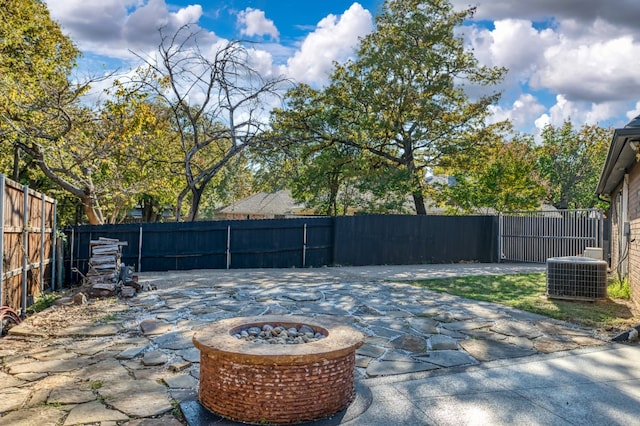 view of patio with central AC unit