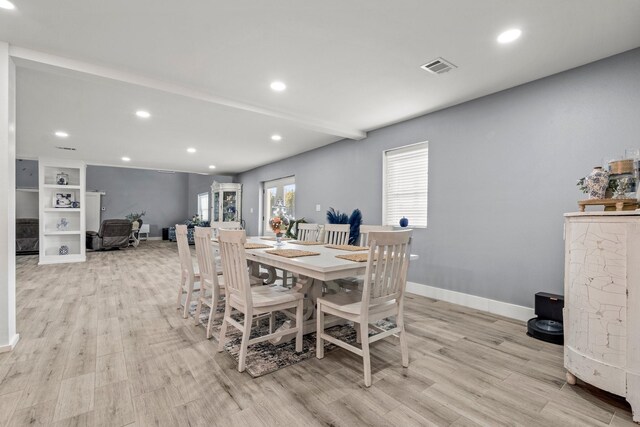 dining area featuring light hardwood / wood-style floors