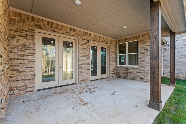 view of patio featuring french doors