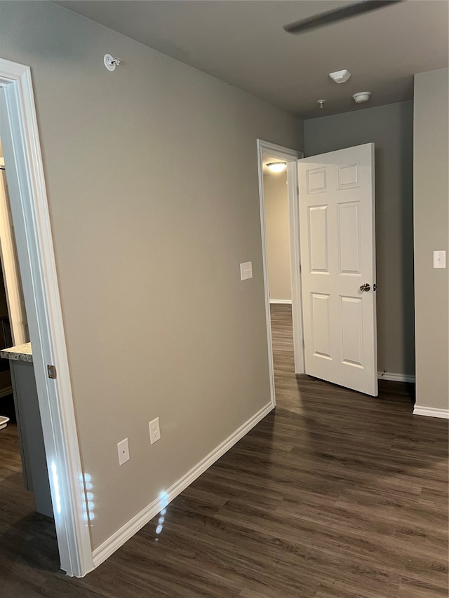 interior space with dark hardwood / wood-style floors