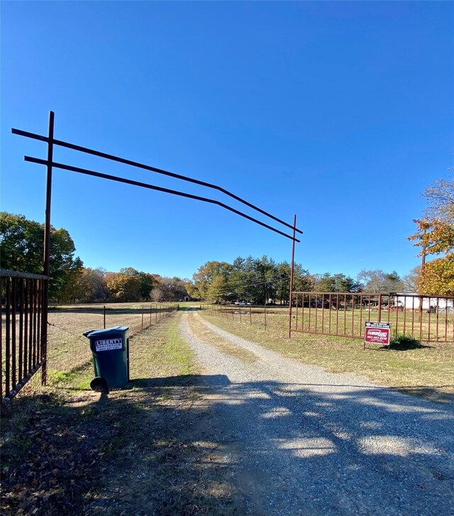 view of street featuring a rural view