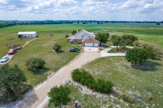 bird's eye view featuring a rural view