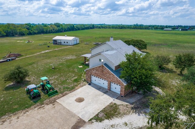 drone / aerial view with a rural view