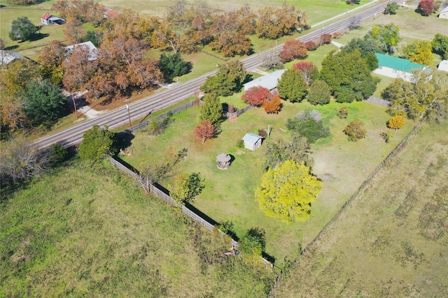 aerial view with a rural view