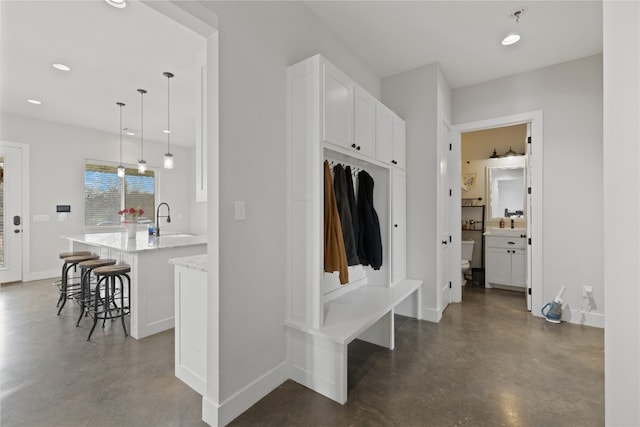 mudroom with sink