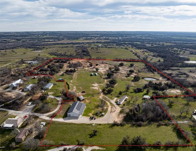 bird's eye view featuring a rural view