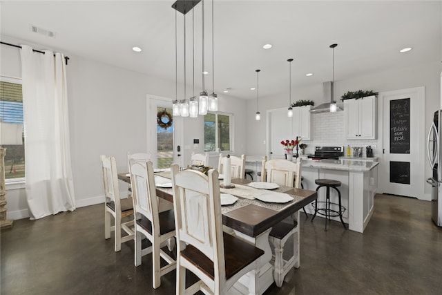 view of dining room