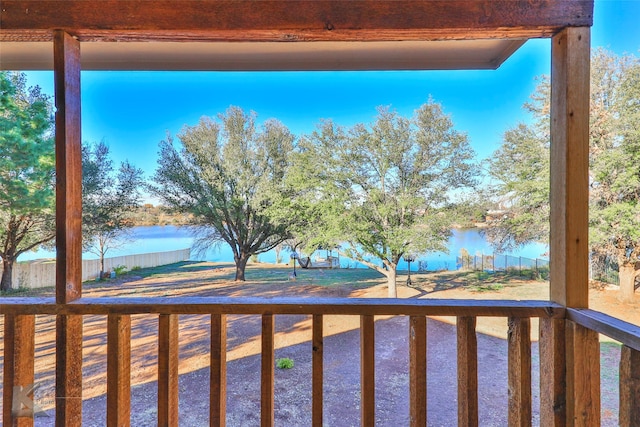 balcony with a water view