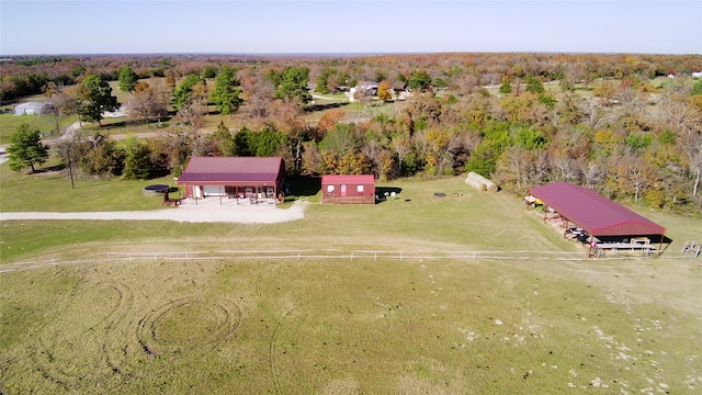 aerial view featuring a rural view