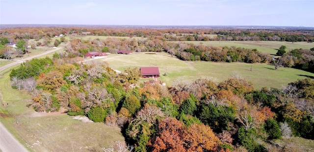aerial view with a rural view