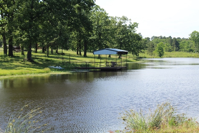 view of water feature with a gazebo