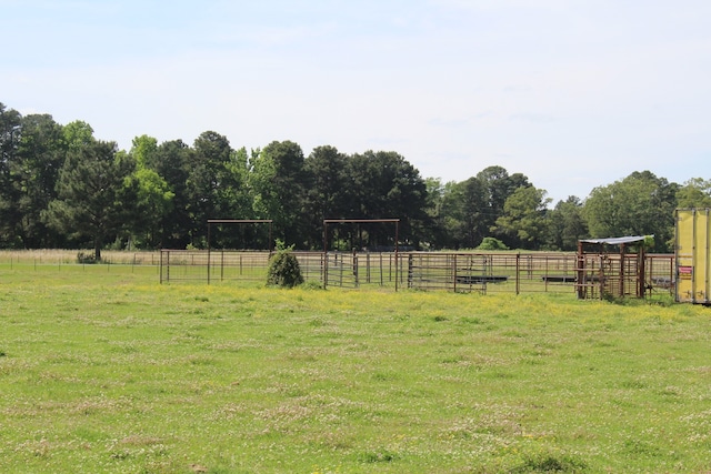 view of yard with a rural view