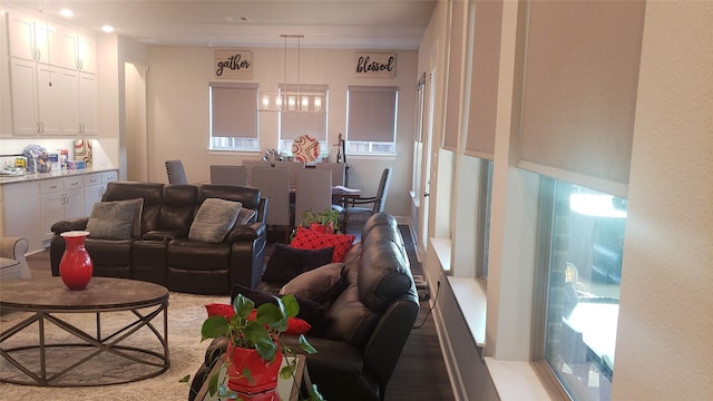 living room featuring light hardwood / wood-style flooring