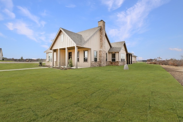 exterior space with a yard