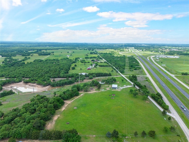 aerial view with a rural view