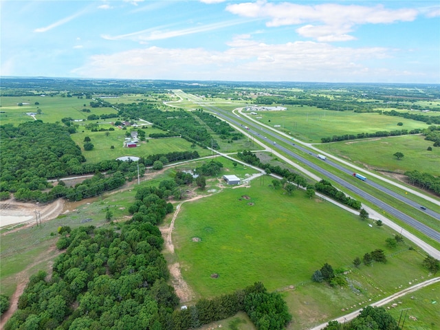 drone / aerial view with a rural view