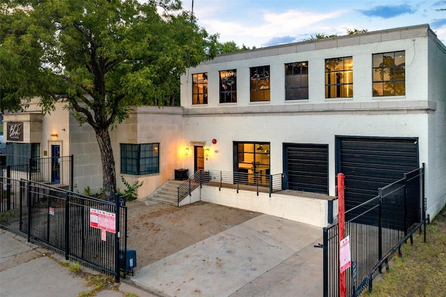 view of property featuring a garage