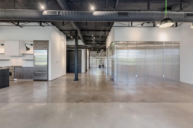 garage with built in fridge