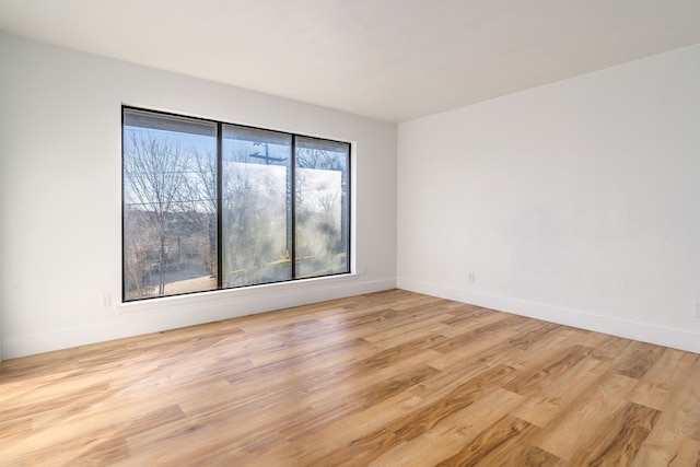 spare room with light hardwood / wood-style floors