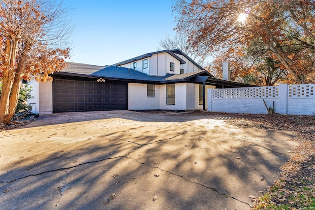 view of property featuring a garage