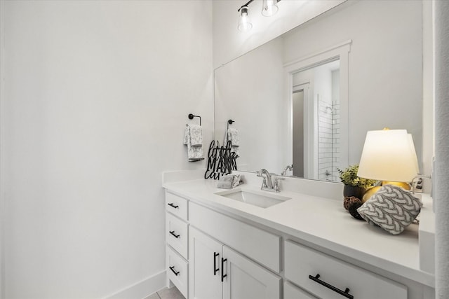 bathroom featuring vanity and tile patterned floors