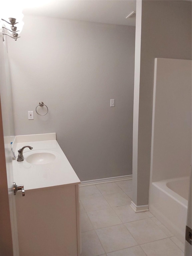 bathroom featuring tile patterned floors and vanity