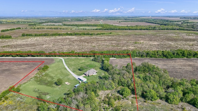 aerial view featuring a rural view