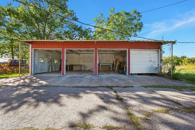 view of garage