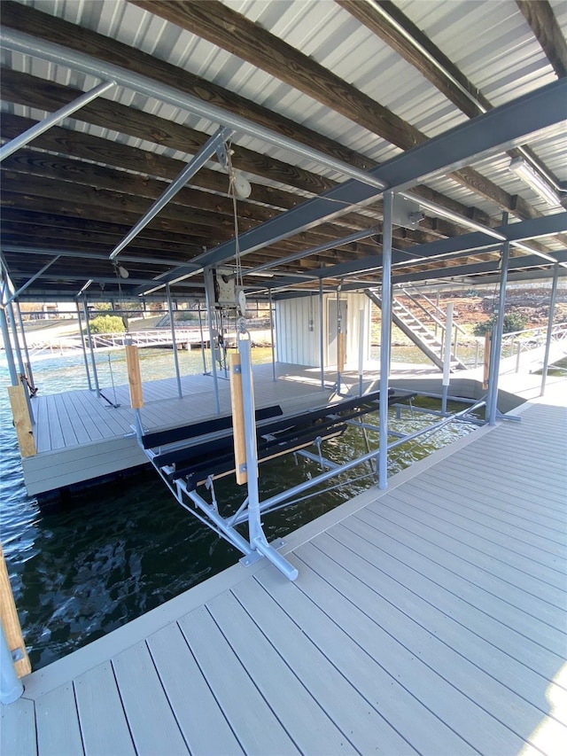 view of dock area