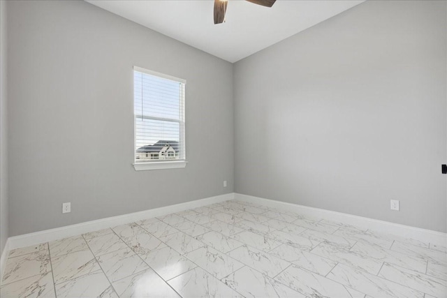 empty room featuring ceiling fan