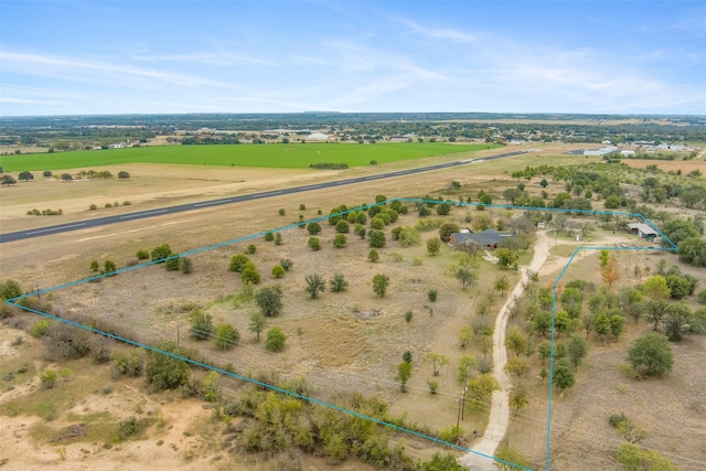 aerial view featuring a rural view