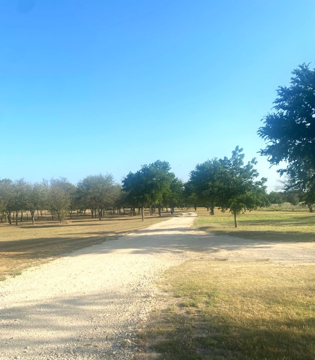 view of yard with a rural view