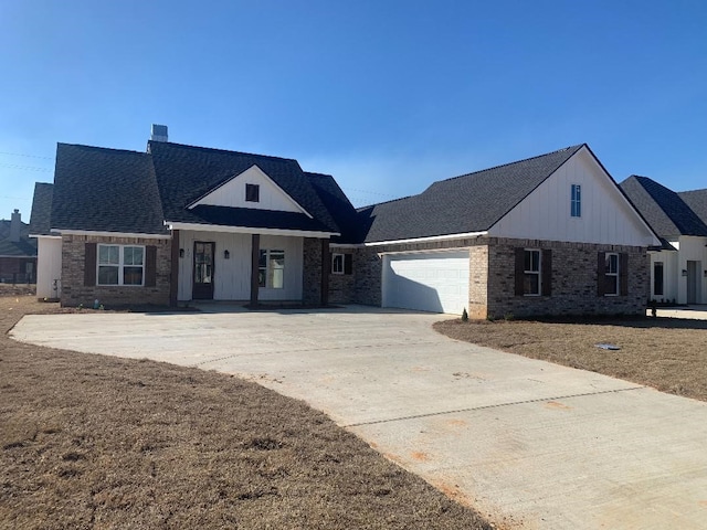 view of front of house with a garage