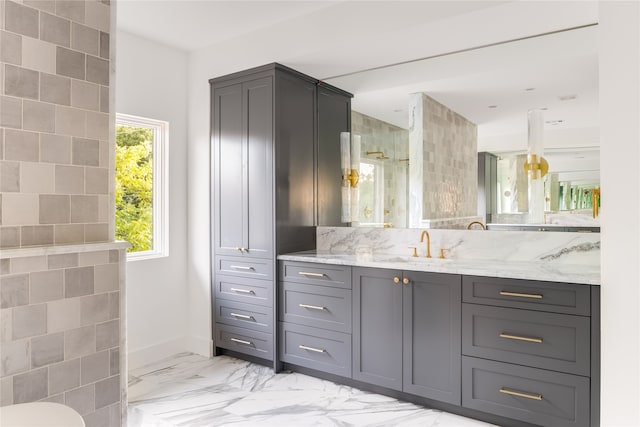 bathroom featuring vanity and tile patterned flooring