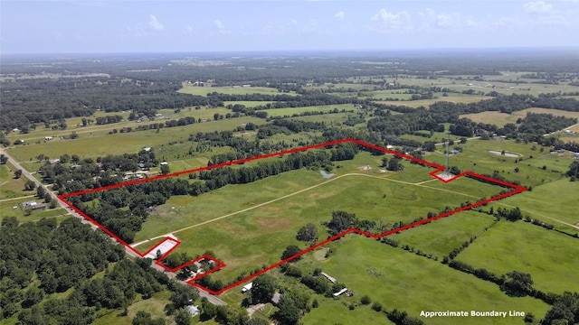 drone / aerial view featuring a rural view