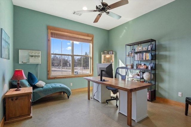 office with ceiling fan