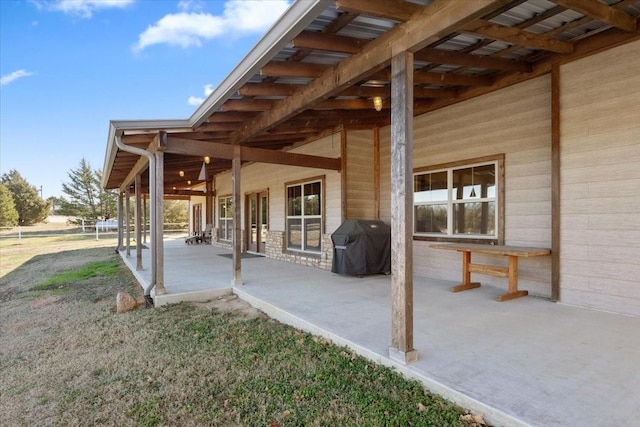 view of patio / terrace featuring grilling area