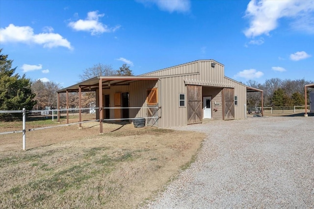 view of horse barn