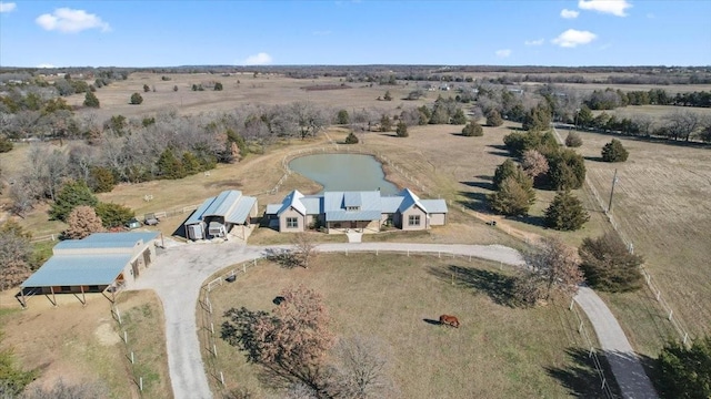 aerial view featuring a rural view