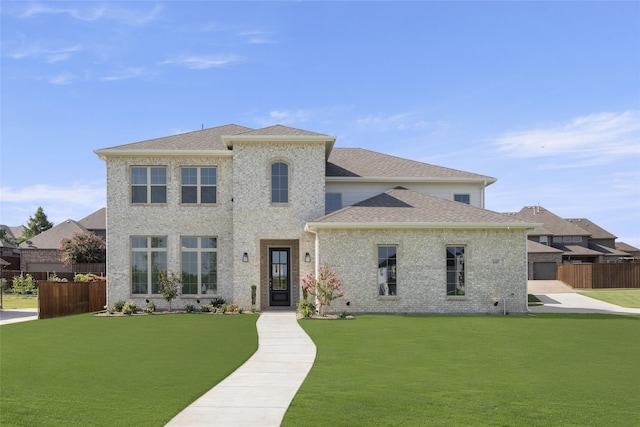 view of front of house featuring a front lawn