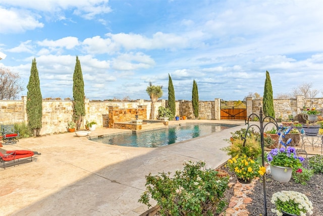 view of swimming pool with a patio